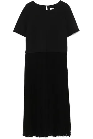DKNY Plissé-detailed midi dress