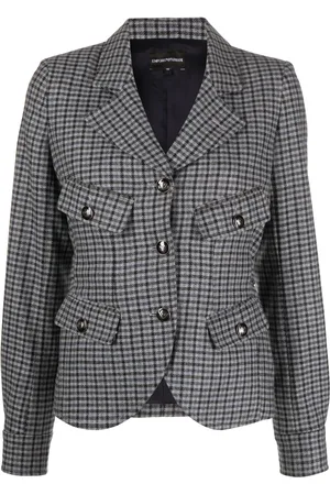 Emporio Armani Single-breasted gingham blazer