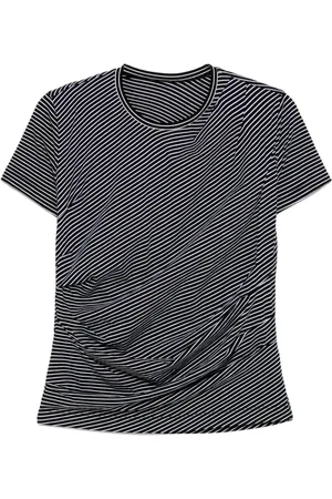 JNBY Striped pleated T-shirt