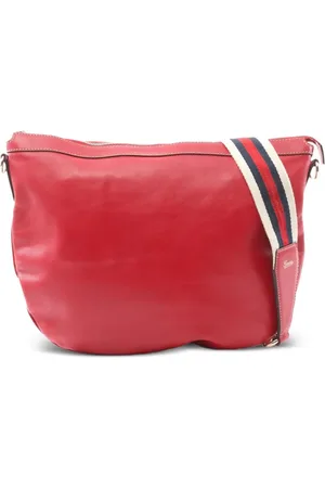 Gucci 2000s Web-strap leather shoulder bag