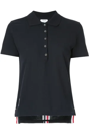 Thom Browne Stripe-trim polo top