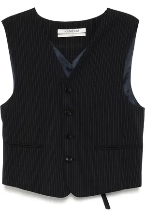 KIMHEKIM Striped classic waistcoat