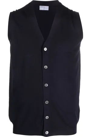 FEDELI V-neck virgin-wool vest