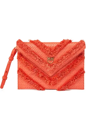 Pinko Raffia clutch bag