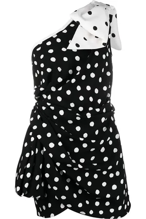 Saint Laurent One-shoulder bow mini dress