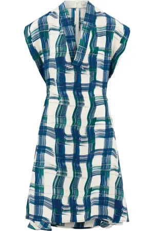 Salvatore Ferragamo Tartan-checked midi dress