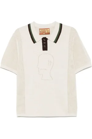 Brain Dead Pointelle logo Head polo shirt