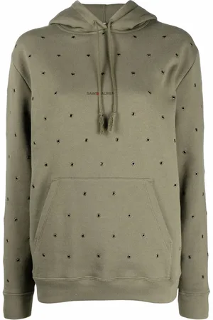 Saint Laurent Eyelet-embellished hoodie