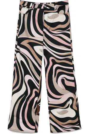 Puccini Marmo-print straight-leg trousers