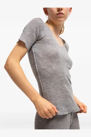 GUDRUN & GUDRUN Barbara V-neck short-sleeve top