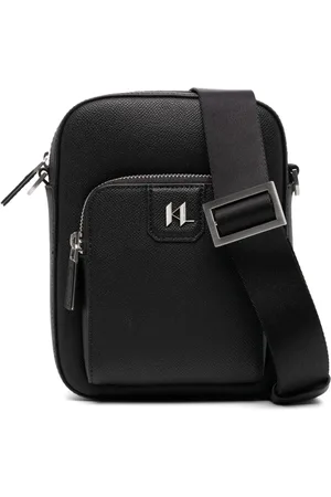 Karl Lagerfeld Monogram leather messenger bag