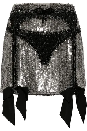 Wiederhoeft Lingerie-beaded sequinned miniskirt