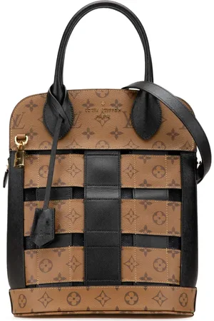 LOUIS VUITTON 2017 Monogram Reverse Tressage Tote MM satchel