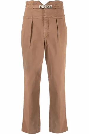 Pinko Logo-plaque high-waisted trousers