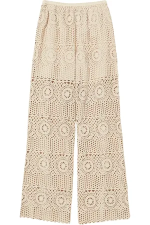 Twin-Set Crochet-pattern wide-leg trousers