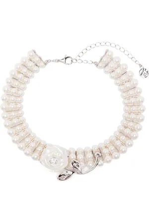 Shushu/Tong Rose-appliqué choker necklace