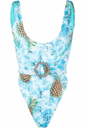 Philipp Plein Pineapple skies buckled monokini