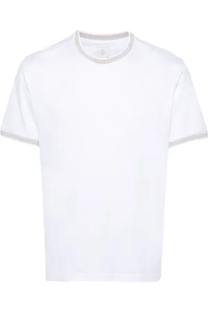 ELEVENTY Striped-edge T-shirt