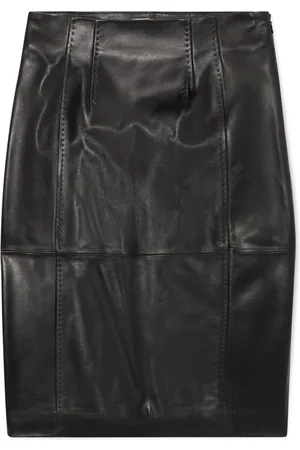 Brooks Brothers High-waisted leather pencil skirt