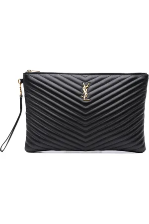 Saint Laurent 2018 Leather Chevron Monogram Document Holder clutch bag