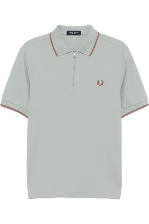 Fred Perry Textured zip-neck polo shirt