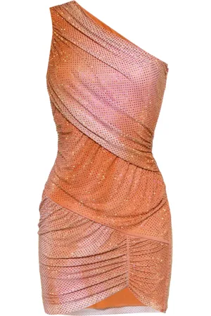 Self-Portrait Rhinestone-embellished mesh minidress