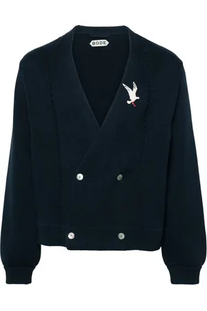BODE Brooche-embellished double-breasted cardigan