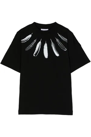 MARCELO BURLON Feather-print cotton T-shirt