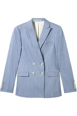 Brooks Brothers Pinstriped linen-blend blazer