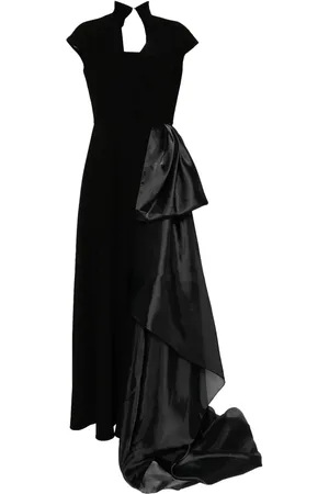 Bazza Alzouman Organza-draped cap-sleeves gown