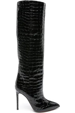 PARIS TEXAS 115mm crocodile-embossed leather boots