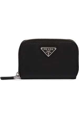 Prada Logo-plaque Saffiano coin purse