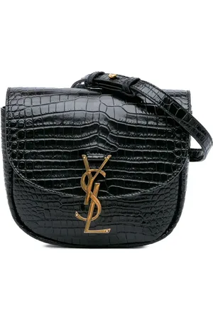 Saint Laurent 2021 Small Croc Embossed Monogram Kaia crossbody bag