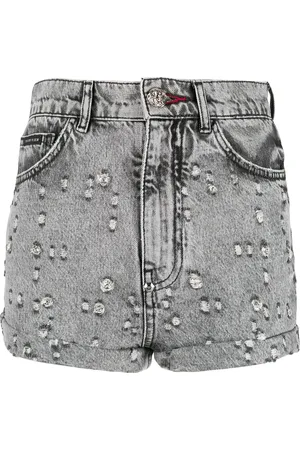 Philipp Plein Studded denim shorts