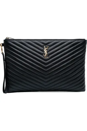Saint Laurent 2016 Leather Chevron Monogram Document Holder clutch bag