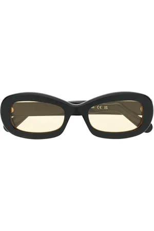 GCDS Logo-plaque round-frame sunglasses