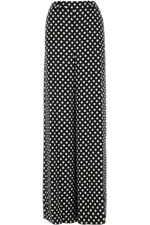 Saint Laurent Polka-dot tailored silk trousers