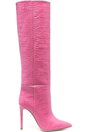 PARIS TEXAS 120mm crocodile-effect knee-length boots