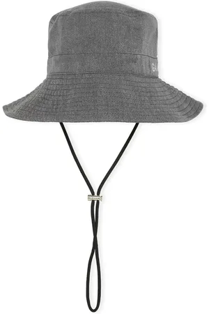 Ganni Logo-embroidered denim bucket hat