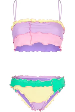 Sherris Patchwork colour-block bikini