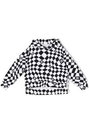 Maison Margiela Chequered logo-print cotton hoodie