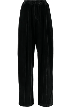 Alexander Wang Logo-appliqué velour track pants