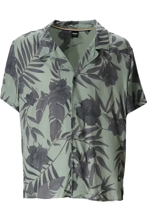 HUGO BOSS Floral-print beach shirt