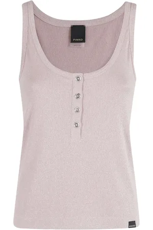 Pinko Metallic-knit tank top