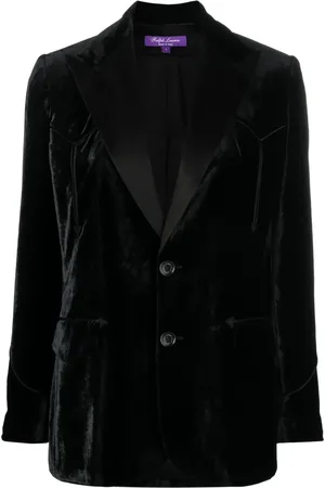 Ralph Lauren Satin-trim single-breasted velvet blazer