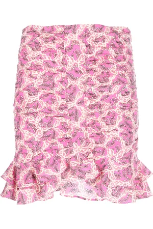 Isabel Marant Milendi abstract-print ruched miniskirt