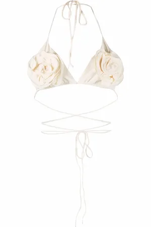 MAGDA BUTRYM Flower-appliqué bikini top