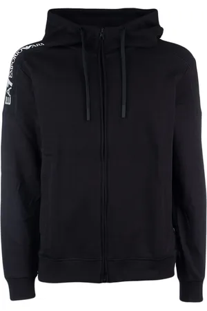 EA7 Zip-up cotton hoodie