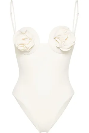 MAGDA BUTRYM Rose-appliqué swimsuit