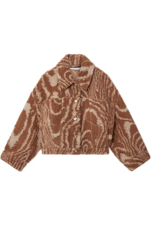 Stella McCartney Woodgrain-print shearling jacket